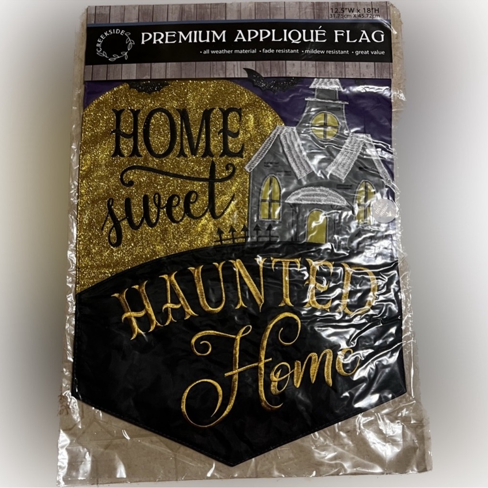 💥NWT Halloween Premium Appliqué Flags 12.5 x 18  Vertical Double Side Halloween